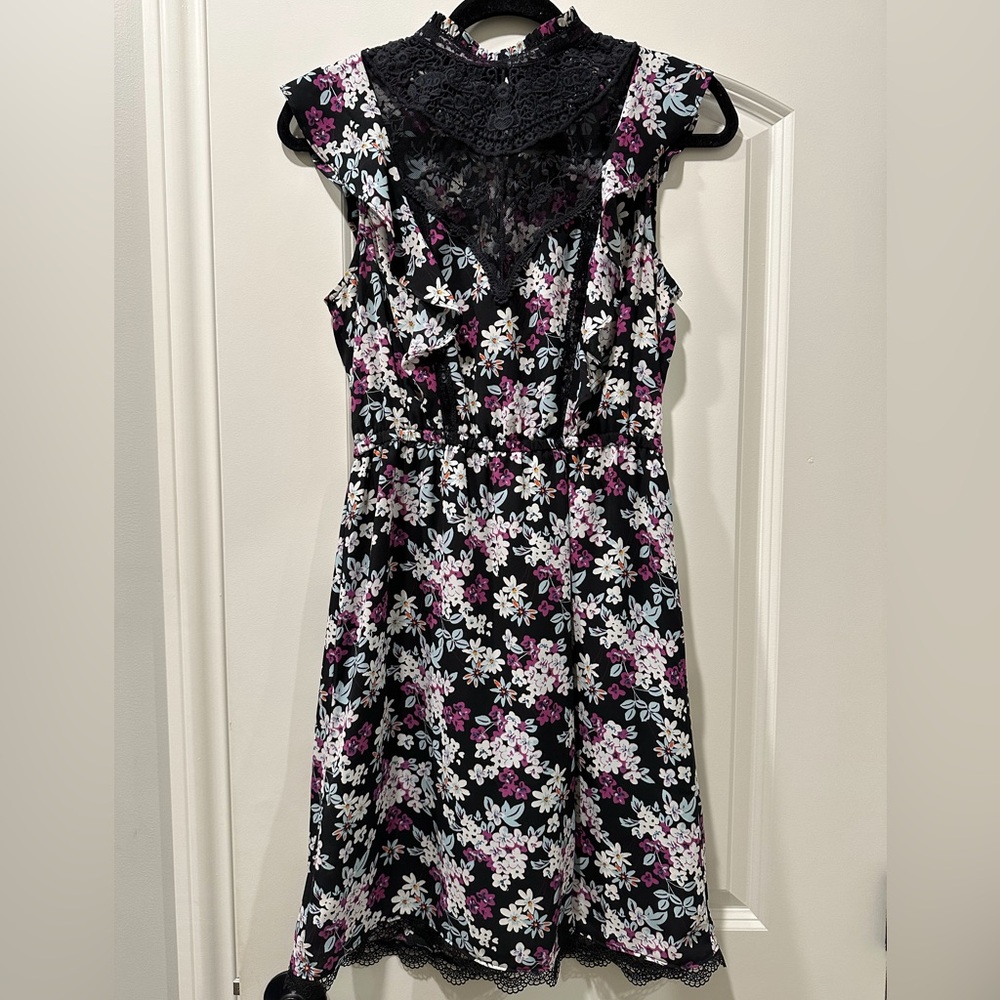 Express Floral & Lace Mini Dress Size Small